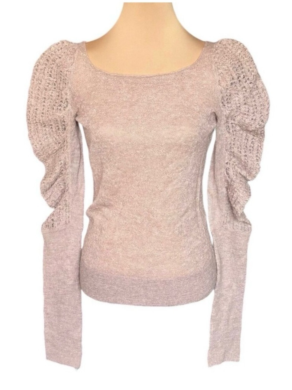NWOT Bird by Juicy Couture Alpaca Sweater Sz M Puff Sleeve Zip Back Coquette
